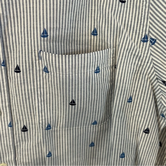 Brooks Brothers Blue and White Striped Casual Button Down Shirt - Picture 4 of 11
